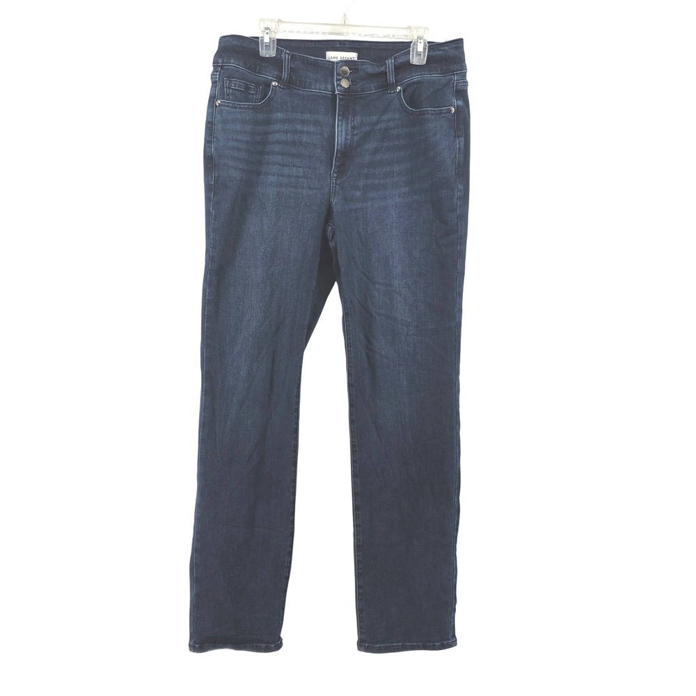Lane Bryant Flex Magic Waistband High Rise Straight Leg Jeans Dark Wash Blue